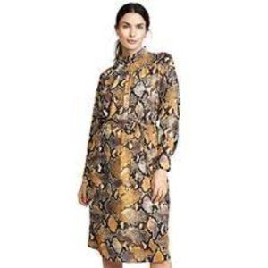 O.P.T. Yellow Snake Print Long Sleeve Shop bop Venus Women's Belted Dress